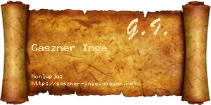 Gaszner Inge névjegykártya